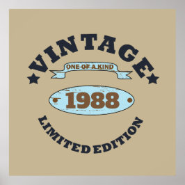 パーソナライズされたヴィンテージ誕生日プレゼント ポスター