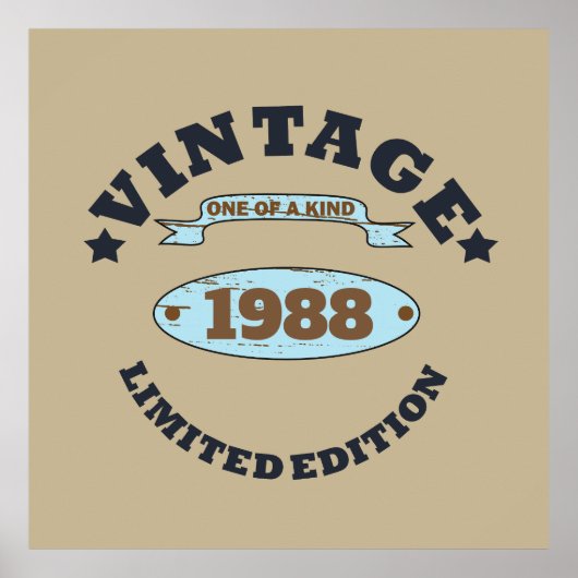 パーソナライズされたヴィンテージ誕生日プレゼント ポスター (正面)