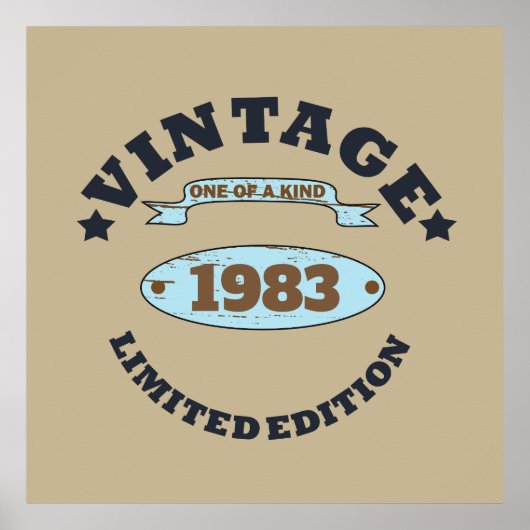 パーソナライズされたヴィンテージ誕生日プレゼント ポスター (正面)