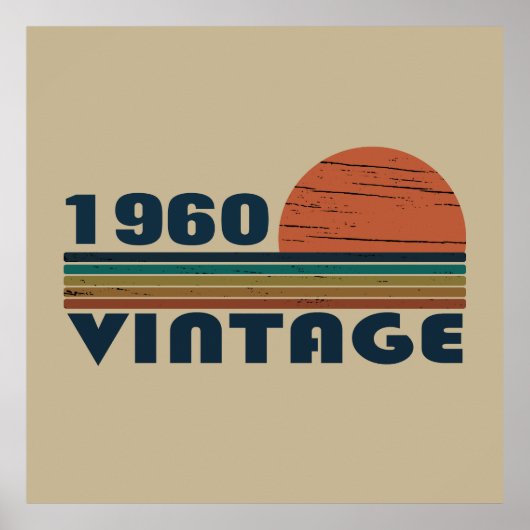 パーソナライズされたヴィンテージ誕生日プレゼント ポスター (正面)