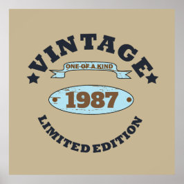 パーソナライズされたヴィンテージ誕生日プレゼント ポスター