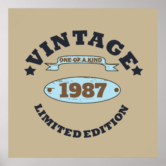 パーソナライズされたヴィンテージ誕生日プレゼント ポスター (正面)