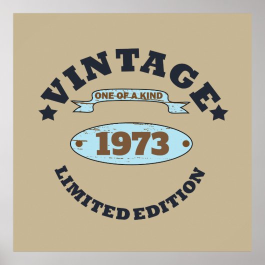 パーソナライズされたヴィンテージ誕生日プレゼント ポスター (正面)