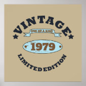 パーソナライズされたヴィンテージ誕生日プレゼント ポスター (正面)