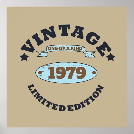 パーソナライズされたヴィンテージ誕生日プレゼント ポスター (正面)