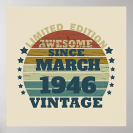 パーソナライズされたヴィンテージ誕生日プレゼント ポスター