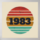 パーソナライズされたヴィンテージ誕生日プレゼント ポスター (正面)