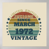 パーソナライズされたヴィンテージ誕生日プレゼント ポスター (正面)