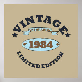 パーソナライズされたヴィンテージ誕生日プレゼント ポスター