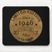 パーソナライズされたヴィンテージ誕生日プレゼント マウスパッド (正面)