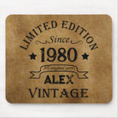 パーソナライズされたヴィンテージ誕生日プレゼント マウスパッド (正面)