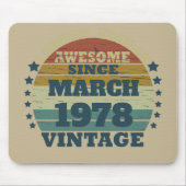 パーソナライズされたヴィンテージ誕生日プレゼント マウスパッド (正面)