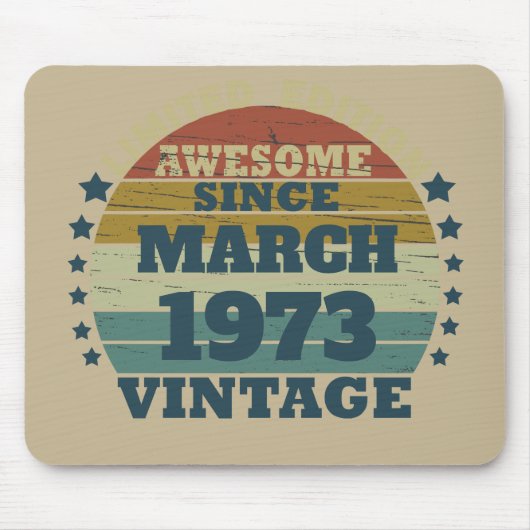 パーソナライズされたヴィンテージ誕生日プレゼント マウスパッド (正面)
