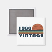 パーソナライズされたヴィンテージ誕生日プレゼント マグネット (正面/裏面)