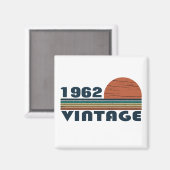 パーソナライズされたヴィンテージ誕生日プレゼント マグネット (正面/裏面)