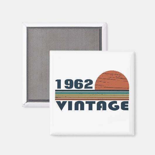 パーソナライズされたヴィンテージ誕生日プレゼント マグネット (正面/裏面)