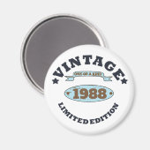 パーソナライズされたヴィンテージ誕生日プレゼント マグネット (正面/裏面)