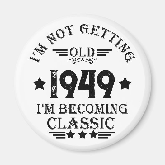 パーソナライズされたヴィンテージ誕生日プレゼント マグネット (正面)