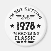 パーソナライズされたヴィンテージ誕生日プレゼント マグネット (正面)