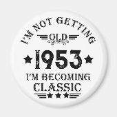 パーソナライズされたヴィンテージ誕生日プレゼント マグネット (正面)