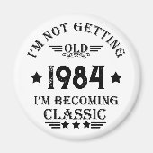 パーソナライズされたヴィンテージ誕生日プレゼント マグネット (正面)