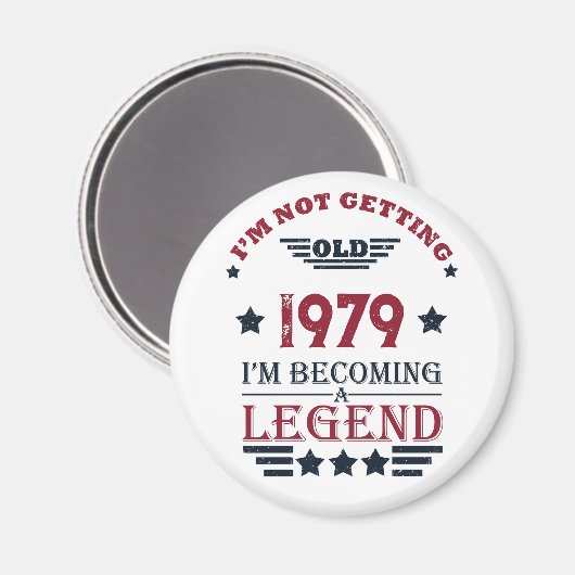 パーソナライズされたヴィンテージ誕生日プレゼント マグネット (正面/裏面)