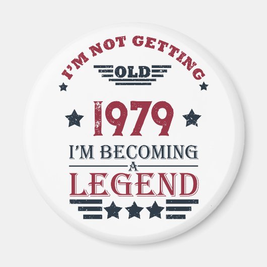 パーソナライズされたヴィンテージ誕生日プレゼント マグネット (正面)