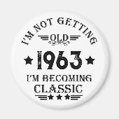 パーソナライズされたヴィンテージ誕生日プレゼント マグネット (正面)