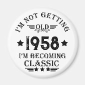 パーソナライズされたヴィンテージ誕生日プレゼント マグネット (正面)