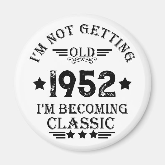 パーソナライズされたヴィンテージ誕生日プレゼント マグネット (正面)