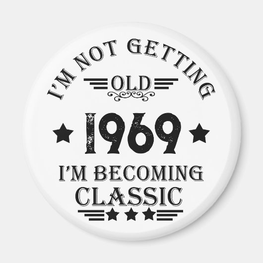 パーソナライズされたヴィンテージ誕生日プレゼント マグネット (正面)