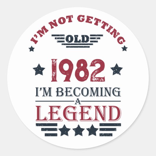 パーソナライズされたヴィンテージ誕生日プレゼント ラウンドシール (正面)