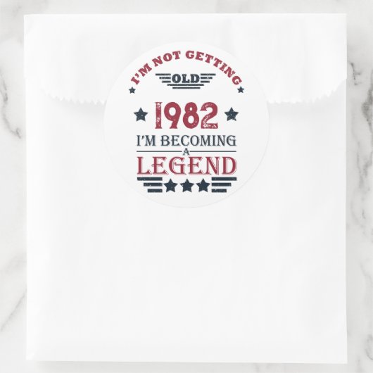 パーソナライズされたヴィンテージ誕生日プレゼント ラウンドシール (バッグ)