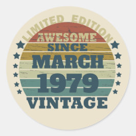 パーソナライズされたヴィンテージ誕生日プレゼント ラウンドシール