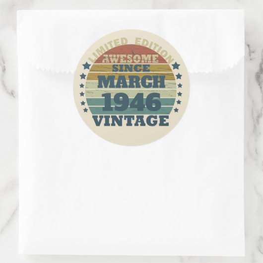 パーソナライズされたヴィンテージ誕生日プレゼント ラウンドシール (バッグ)