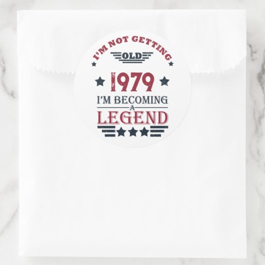 パーソナライズされたヴィンテージ誕生日プレゼント ラウンドシール (バッグ)