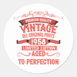 パーソナライズされたヴィンテージ誕生日プレゼント ラウンドシール