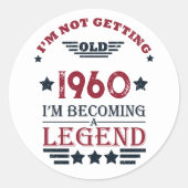 パーソナライズされたヴィンテージ誕生日プレゼント ラウンドシール (正面)