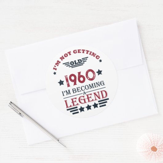 パーソナライズされたヴィンテージ誕生日プレゼント ラウンドシール (封筒)