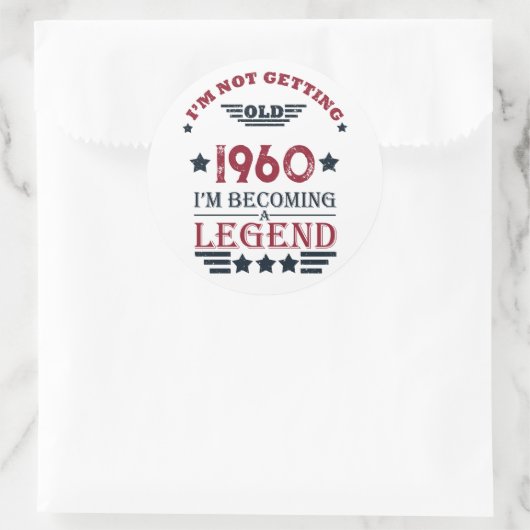 パーソナライズされたヴィンテージ誕生日プレゼント ラウンドシール (バッグ)