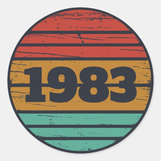 パーソナライズされたヴィンテージ誕生日プレゼント ラウンドシール (正面)