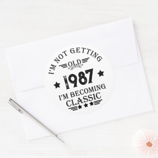 パーソナライズされたヴィンテージ誕生日プレゼント ラウンドシール (封筒)