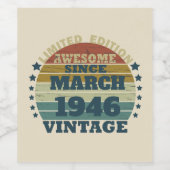 パーソナライズされたヴィンテージ誕生日プレゼント ワインラベル (シングルラベル)