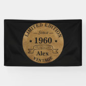 パーソナライズされたヴィンテージ誕生日プレゼント 横断幕 (横)