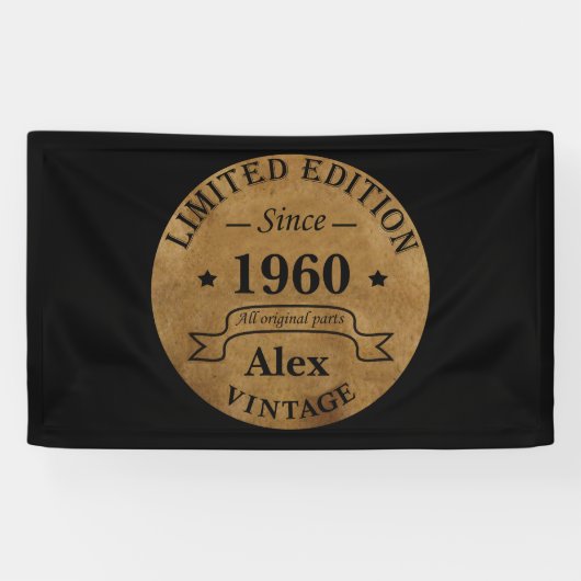 パーソナライズされたヴィンテージ誕生日プレゼント 横断幕 (横)