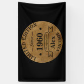 パーソナライズされたヴィンテージ誕生日プレゼント 横断幕 (縦)