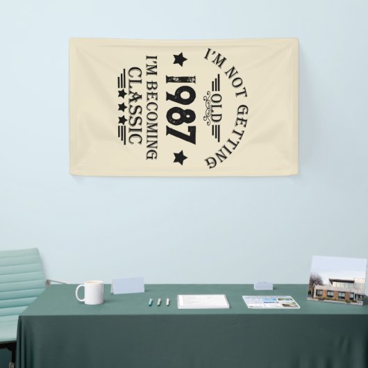 パーソナライズされたヴィンテージ誕生日プレゼント 横断幕 (トレードショー)