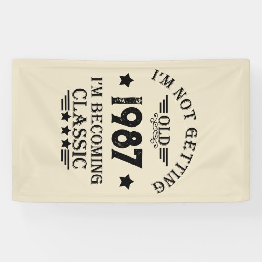 パーソナライズされたヴィンテージ誕生日プレゼント 横断幕 (横)