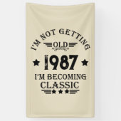 パーソナライズされたヴィンテージ誕生日プレゼント 横断幕 (縦)