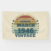 パーソナライズされたヴィンテージ誕生日プレゼント 横断幕 (横)